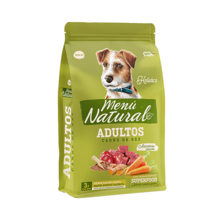 MENU NATURAL PERROS ADULTOS SABOR CARNE DE RES
