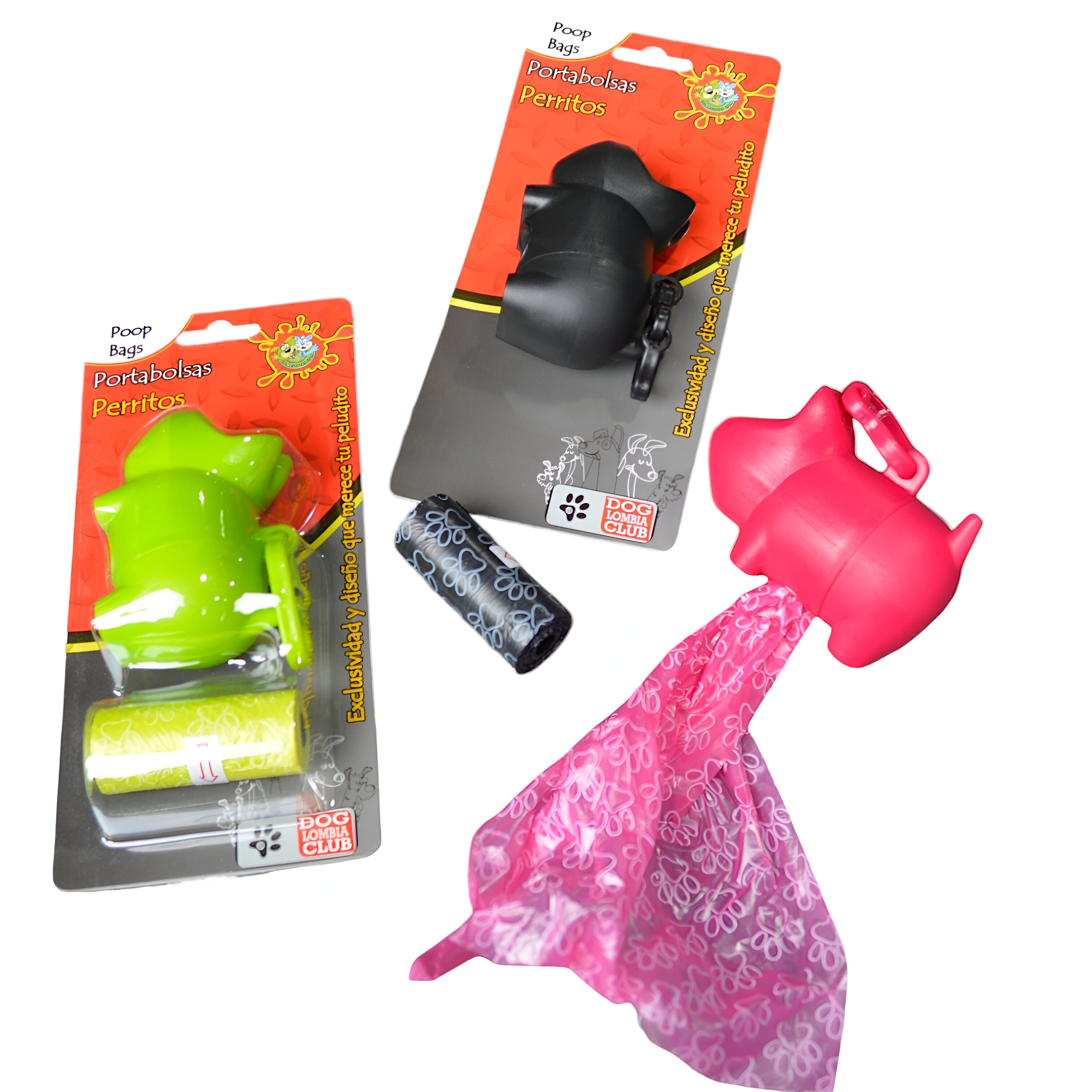 PORTABOLSAS EN FORMA DE PERRITO CON 2 REPUESTOS