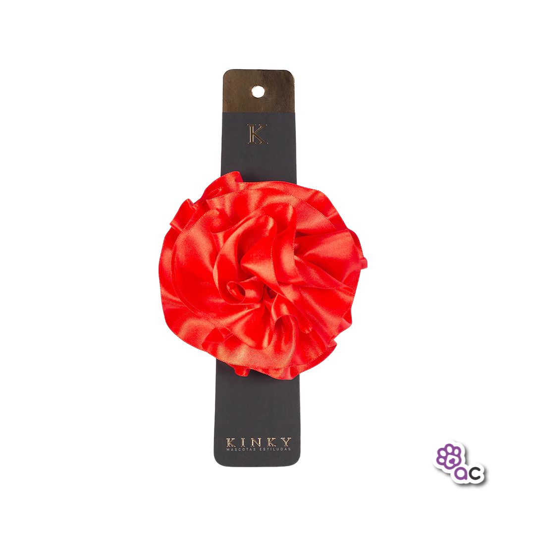 FLOR KINKY REMOVIBLE  ROJO MEDIANA Y GRANDE