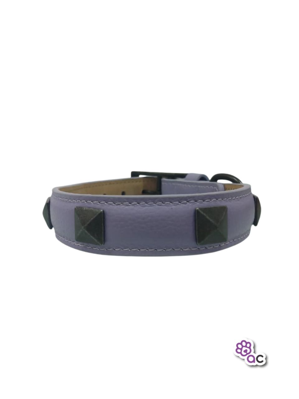 COLLAR KINKY CUERO TACHES PEQUEÑO LILA