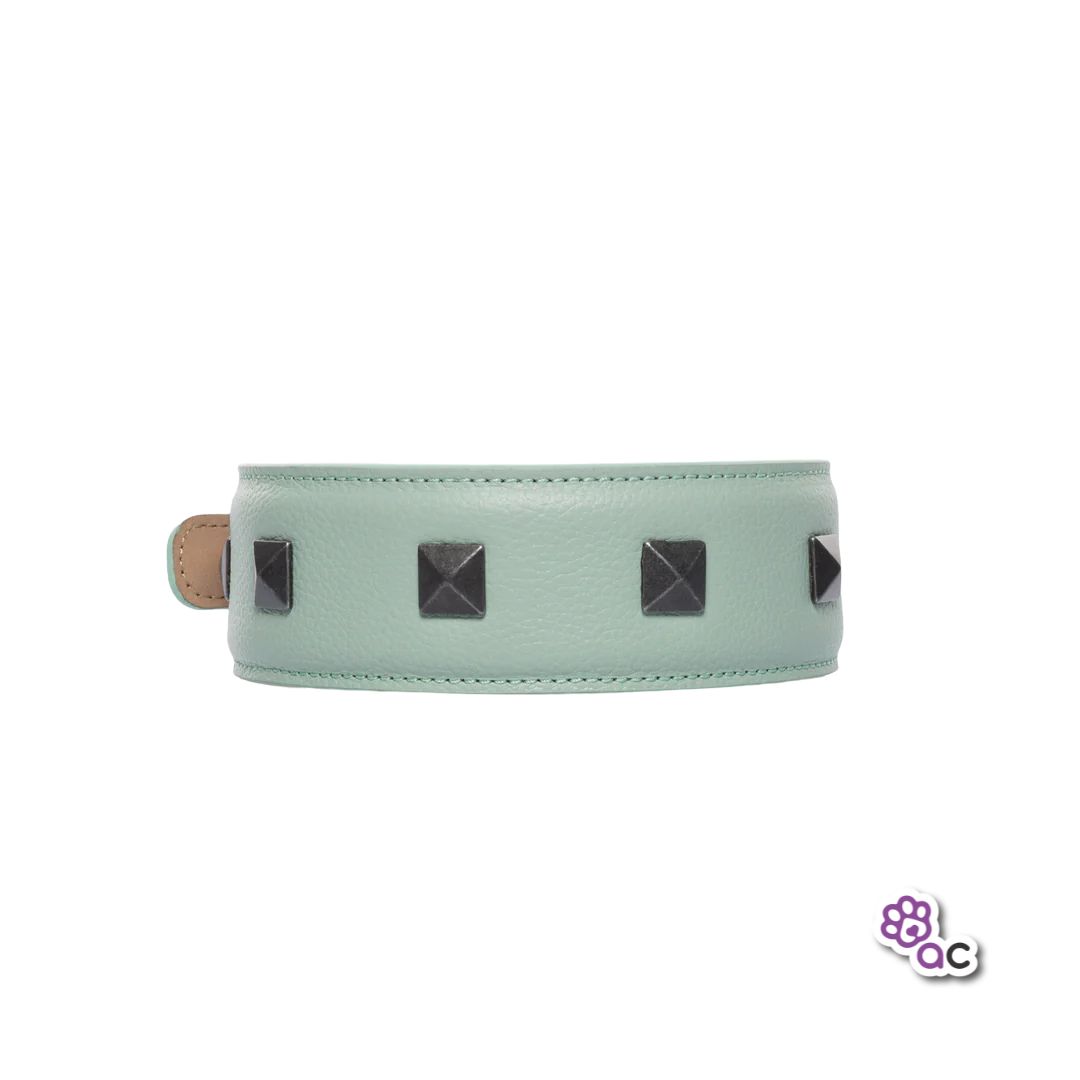 COLLAR KINKY CUERO TACHES VERDE ZOMBIE