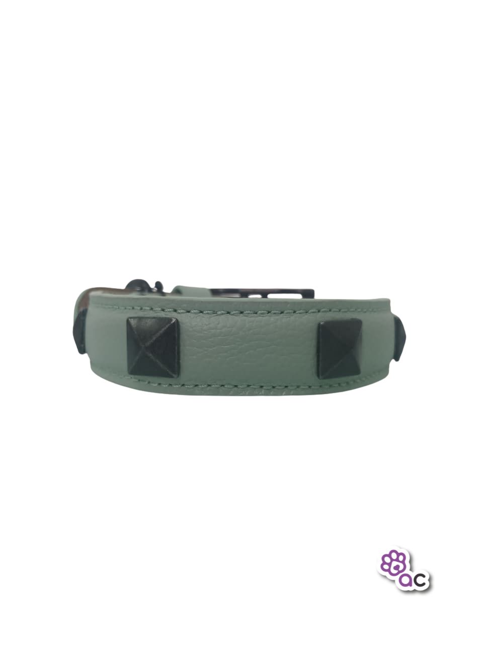 COLLAR KINKY CUERO TACHES PEQUEÑO VERDE ZOMBIE