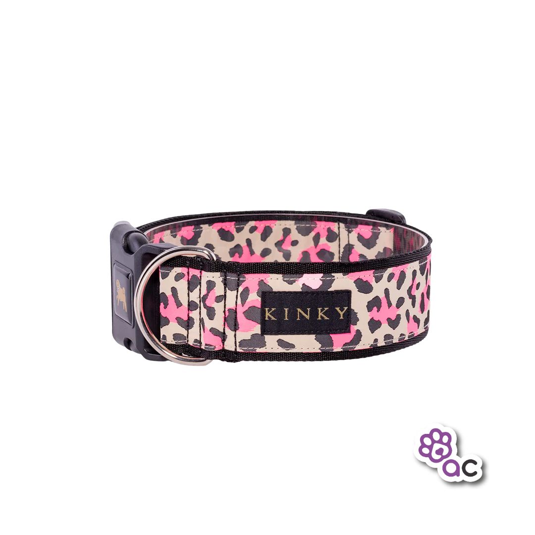 COLLAR KINKY LEOPARDO ELECTRIC FUCSIA