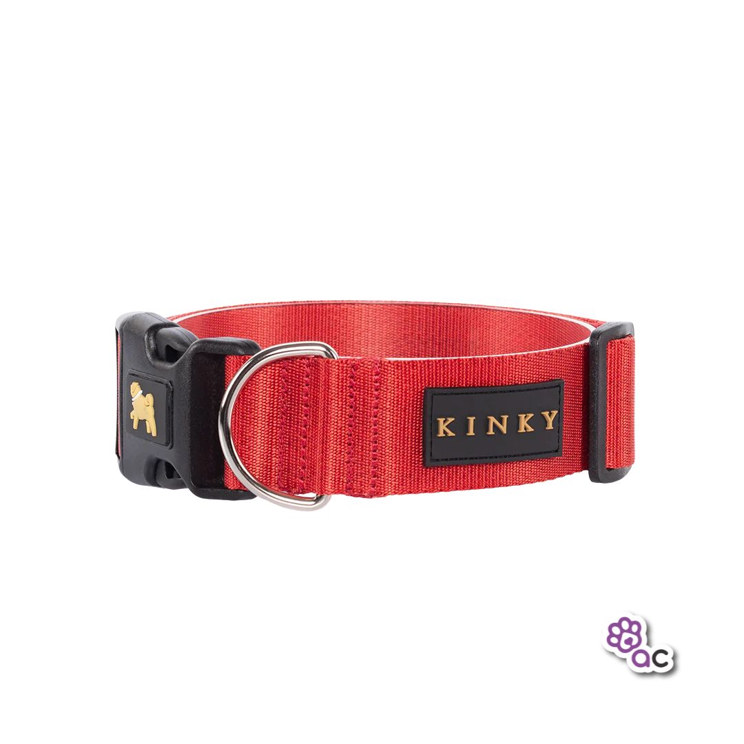 COLLAR KINKY BASICO SUPER ANCHO ROJO