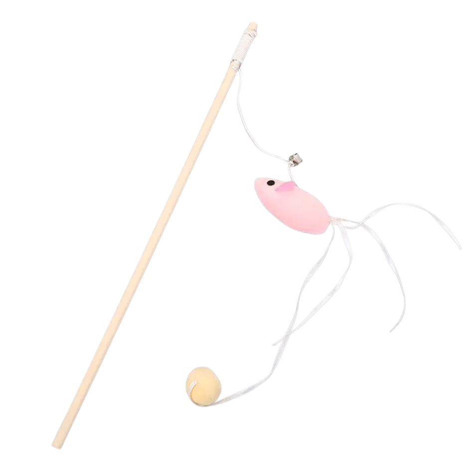 ZIGGY JUGUETE VARITA DE MADERA CON RATÓN