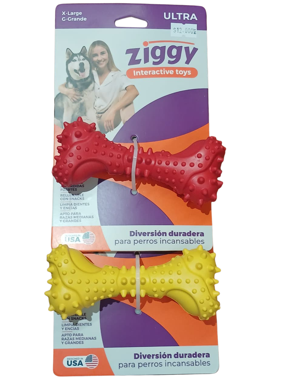 ZIGGY JUGUETE HUESO REDONDO CON PUNTAS